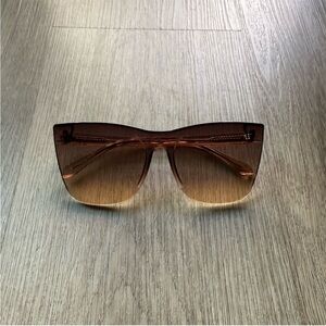 uay australia come thru brown tan oversized cat eye sungalsses eyewear new